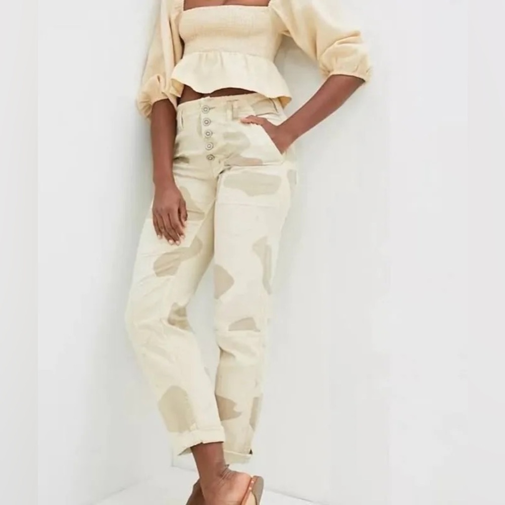 Anthropologie | VGUC Wanderer Cropped Camo High Rise Button Fly Jeans Pants, 27